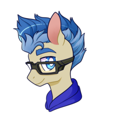 Size: 1280x1369 | Tagged: safe, artist:lolopan, oc, oc only, oc:bashscript, earth pony, pony, bust, glasses, portrait, solo