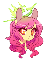 Size: 1039x1264 | Tagged: safe, artist:lolopan, oc, oc only, earth pony, pony, bust, halo, portrait, smiling, solo