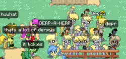 Size: 802x377 | Tagged: safe, derpy hooves, pony, pony town, g4, screenshots