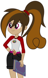 Size: 1392x2253 | Tagged: safe, artist:violight, oc, oc only, oc:cupcake slash, equestria girls, g4, my little pony equestria girls: legend of everfree, book, camp everfree outfits, clothes, equestria girls-ified, shorts, simple background, solo, transparent background, vector