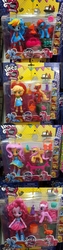 Size: 640x2560 | Tagged: safe, applejack, pinkie pie, rainbow dash, rarity, equestria girls, g4, bootleg, doll, equestria girls minis, merchandise, my fun hose