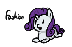 Size: 682x446 | Tagged: safe, artist:neuro, rarity, pony, unicorn, g4, chibi, dialogue, fashion, female, mare, open mouth, prone, simple background, solo, that pony sure does love fashion, white background
