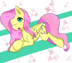 Size: 4000x3500 | Tagged: safe, artist:fluttershy-wins, fluttershy, pony, g4, cute, female, one eye closed, shyabetes, solo, wink