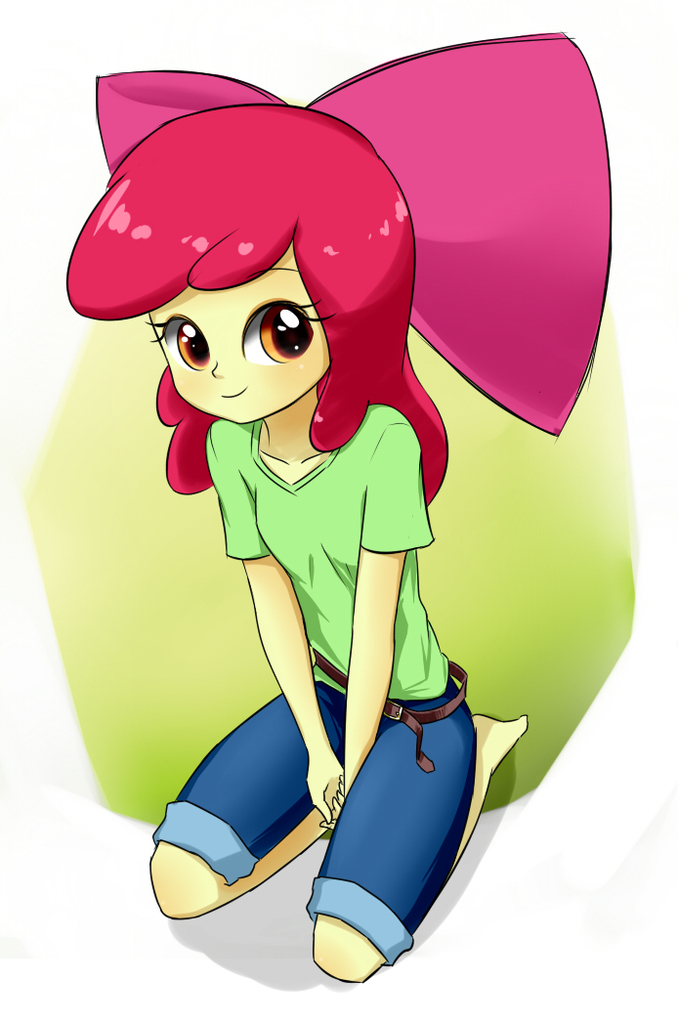 Safe Artist Twilite Sparkleplz Apple Bloom Equestria Girls Adorabloom Barefoot