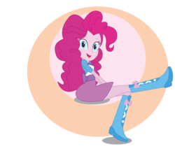 Size: 1840x1590 | Tagged: safe, artist:eninejcompany, pinkie pie, equestria girls, g4, boots, clothes, cute, female, high heel boots, legs, looking at you, simple background, skirt, solo, transparent background