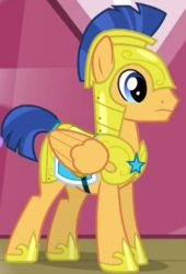 Size: 253x373 | Tagged: safe, screencap, flash sentry, pegasus, pony, g4, armor, helmet, male, solo, wings