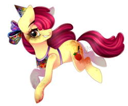 Size: 1391x1159 | Tagged: safe, artist:starshame, apple bloom, earth pony, pony, fanfic:muffins, g4, female, hair over one eye, mare, ow the edge, simple background, solo, transparent background