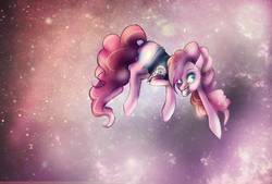 Size: 1748x1181 | Tagged: safe, artist:mayamermaid, pinkie pie, earth pony, pony, g4, clothes, female, panic! at the disco, shirt, smiling, solo, space