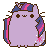 Size: 50x50 | Tagged: safe, artist:mochatchi, twilight sparkle, cat, g4, animated, catified, female, gif, pixel art, pusheen, solo, species swap