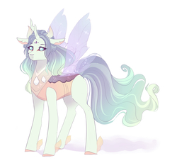 Size: 2500x2300 | Tagged: safe, artist:kraytt-05, oc, oc only, changedling, changeling, g4, to where and back again, high res, interspecies offspring, offspring, parent:princess celestia, parent:thorax, parents:thoralestia, simple background, solo, white background