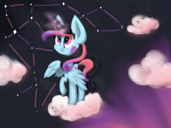 Size: 2048x1536 | Tagged: safe, artist:strawberry-heartrose, oc, oc only, oc:crystallized constellation, alicorn, pony, alicorn oc, constellation, offspring, parent:king sombra, parent:twilight sparkle, parents:twibra, solo