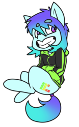 Size: 1024x1651 | Tagged: safe, artist:neoncel, oc, oc only, oc:raven mcchippy, earth pony, pony, clothes, female, grin, jacket, mare, simple background, smiling, solo, transparent background