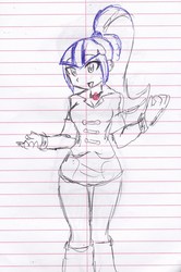 Size: 1430x2154 | Tagged: safe, artist:elgatosabio, sonata dusk, equestria girls, g4, female, lined paper, solo, traditional art