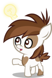 Size: 728x1096 | Tagged: safe, artist:cantercoltz, pipsqueak, earth pony, pony, g4, colt, foal, lightbulb, male, simple background, solo, white background