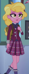 Size: 259x645 | Tagged: safe, screencap, taffy shade, equestria girls, g4, my little pony equestria girls: friendship games, background human, backpack, clothes, cropped, crystal prep academy uniform, female, school uniform, solo