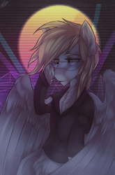 Size: 2193x3327 | Tagged: safe, artist:orfartina, derpy hooves, pegasus, pony, g4, clothes, female, glasses, high res, mare, retro, solo