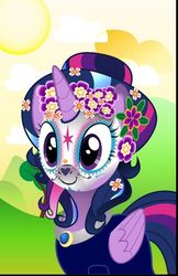 Size: 360x554 | Tagged: artist needed, safe, twilight sparkle, alicorn, pony, g4, dia de los muertos, female, mask, solo, twilight sparkle (alicorn)