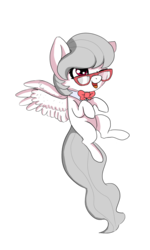 Size: 1200x2000 | Tagged: safe, artist:kameomia, oc, oc only, oc:silver, pegasus, pony, .psd available, bowtie, female, filly, glasses, simple background, solo, transparent background