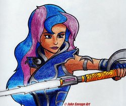 Size: 1024x865 | Tagged: safe, artist:fires-storm, princess luna, human, g4, crossover, female, humanized, jedi, lightsaber, simple background, solo, star wars, traditional art, weapon