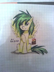 Size: 1536x2048 | Tagged: safe, artist:au32033, oc, oc only, oc:wooden toaster, cute, female, glazeabetes, graph paper, ocbetes, solo, traditional art