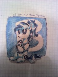 Size: 1536x2048 | Tagged: safe, artist:au32033, oc, oc only, oc:vkontakte, pony, graph paper, ponified, russian, solo, traditional art, vkontakte