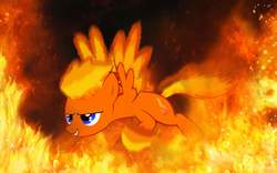 Size: 2048x1280 | Tagged: safe, artist:fire flash, oc, oc only, oc:fire flash, fire pony, fighting stance, fireball, on fire, paint.net, solo