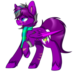 Size: 1549x1440 | Tagged: safe, artist:despotshy, oc, oc only, oc:midnight auralipse, pegasus, pony, clothes, male, raised hoof, scarf, simple background, solo, stallion, transparent background
