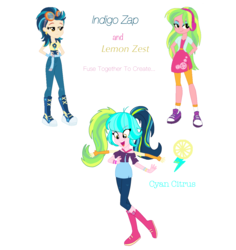 Size: 2102x2226 | Tagged: safe, artist:mlprocker123, indigo zap, lemon zest, equestria girls, g4, four arms, fusion, high res, multiple arms