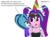 Size: 2050x1522 | Tagged: safe, artist:eagc7, aria blaze, sonata dusk, equestria girls, g4, bare arms, bare shoulders, birthday, clothes, hat, pajamas, party hat, screaming, shirt, sleep mask, sleeveless, t-shirt, tank top, the dazzlings