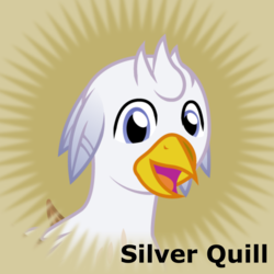 Size: 1024x1024 | Tagged: safe, oc, oc only, oc:silver quill, derpibooru, meta, solo, spoilered image joke