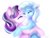 Size: 2560x1920 | Tagged: safe, artist:vincher, starlight glimmer, trixie, pony, unicorn, g4, cheek fluff, chest fluff, cute, diatrixes, ear fluff, eyes closed, female, fluffy, glimmerbetes, happy, hug, lesbian, nuzzling, ship:startrix, shipping, shoulder fluff, signature, simple background, smiling, unshorn fetlocks, white background