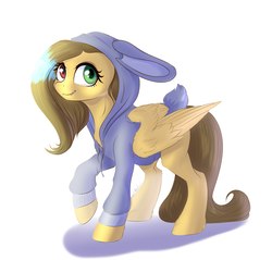 Size: 2264x2160 | Tagged: safe, artist:vincher, oc, oc only, pegasus, pony, bunny ears, clothes, female, heterochromia, high res, mare, simple background, solo, sweater, white background