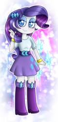 Size: 476x998 | Tagged: safe, artist:sakyu-flowerfell, rarity, equestria girls, g4, beautiful, boots, bracelet, clothes, cute, female, high heel boots, jewelry, looking at you, skirt, solo