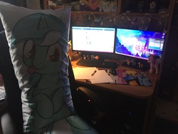 Size: 3264x2448 | Tagged: safe, artist:silly-filly1337, lyra heartstrings, g4, body pillow, computer, google chrome, high res, irl, microsoft windows, photo, windows 8.1