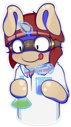 Size: 541x967 | Tagged: safe, artist:lucky-jacky, oc, oc only, oc:silk touch, clothes, female, goggles, lab coat, science, solo