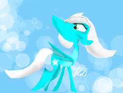 Size: 628x479 | Tagged: safe, artist:lavenderheart, oc, oc only, oc:cyanheart, pony, abstract background, female, looking back, mare, solo