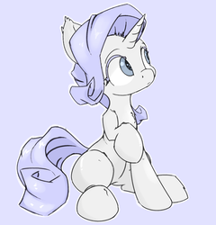 Size: 1885x1966 | Tagged: safe, artist:ando, rarity, g4, cute, female, looking up, simple background, sitting, solo
