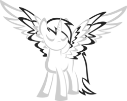Size: 5017x4000 | Tagged: safe, artist:up1ter, oc, oc only, oc:dark tempest, absurd resolution, commission, lineart, simple background, solo, spread wings, transparent background, wings, ych result