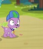 Size: 88x101 | Tagged: safe, screencap, spike, spike the regular dog, dog, equestria girls, g4, my little pony equestria girls: legend of everfree, cap, hat, male, picture for breezies, shocked, solo, wide eyes