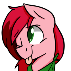 Size: 2618x2618 | Tagged: safe, artist:themodpony, oc, oc only, oc:cotton candy, pony, bandana, bust, high res, male, portrait, simple background, solo, tongue out, transparent background