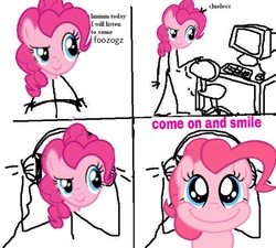 Size: 640x575 | Tagged: safe, pinkie pie, smile hd, g4, /mu/, clueless, foozogz, meme, this will end in death