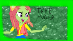 Size: 1280x720 | Tagged: safe, artist:gouhlsrule, tree hugger, equestria girls, g4, equestria girls-ified, female, misspelling, solo