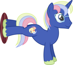 Size: 7193x6400 | Tagged: safe, artist:parclytaxel, oc, oc only, oc:astral mythos, pony, unicorn, .svg available, absurd resolution, bucking, cutie mark, glasses, male, redesign, simple background, solo, stallion, transparent background, tree, unshorn fetlocks, vector