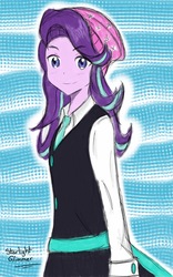 Size: 800x1280 | Tagged: safe, artist:angeltorchic, starlight glimmer, equestria girls, g4, beanie, canterlot academia, clothes, cute, female, glimmerbetes, hat, looking at you, school uniform, smiling, solo