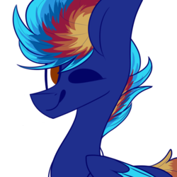 Size: 700x700 | Tagged: safe, artist:umiimou, oc, oc only, pegasus, pony, male, one eye closed, simple background, solo, stallion, transparent background, wink