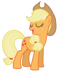 Size: 5811x7000 | Tagged: safe, artist:estories, applejack, earth pony, pony, g4, absurd resolution, eyes closed, female, simple background, solo, transparent background, vector
