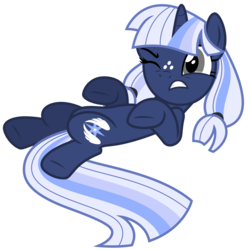 Size: 6470x6532 | Tagged: safe, artist:estories, oc, oc only, oc:silverlay, original species, pony, umbra pony, unicorn, g4, absurd resolution, female, mare, on back, one eye closed, simple background, solo, transparent background, vector