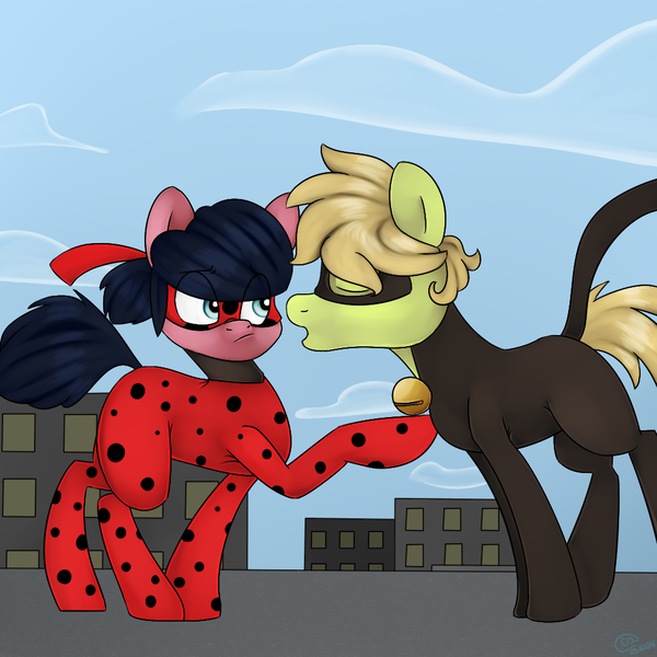 1380923 Artistchibadeer Chat Noir Crossover Earth Pony