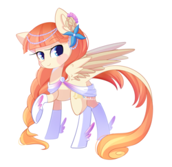 Size: 800x777 | Tagged: safe, artist:riouku, oc, oc only, oc:belle serene, pegasus, pony, clothes, female, mare, socks, solo