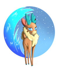 Size: 2000x2500 | Tagged: safe, artist:kiarawizard01, velvet (tfh), deer, reindeer, them's fightin' herds, community related, female, high res, solo, starry eyes, wingding eyes